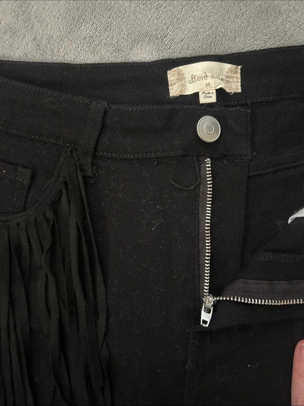 Altar'd State Black Fringe Denim Shorts